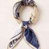 14 Momme Silk Square Scarf 65 x 65 cm 14 momme silk square scarf in navy, ivory and soft gold, 65 x 65 cm