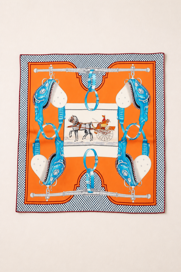 产品1-SKU 橙染清风 14 Momme Silk Square Scarf · 65 × 65 cm