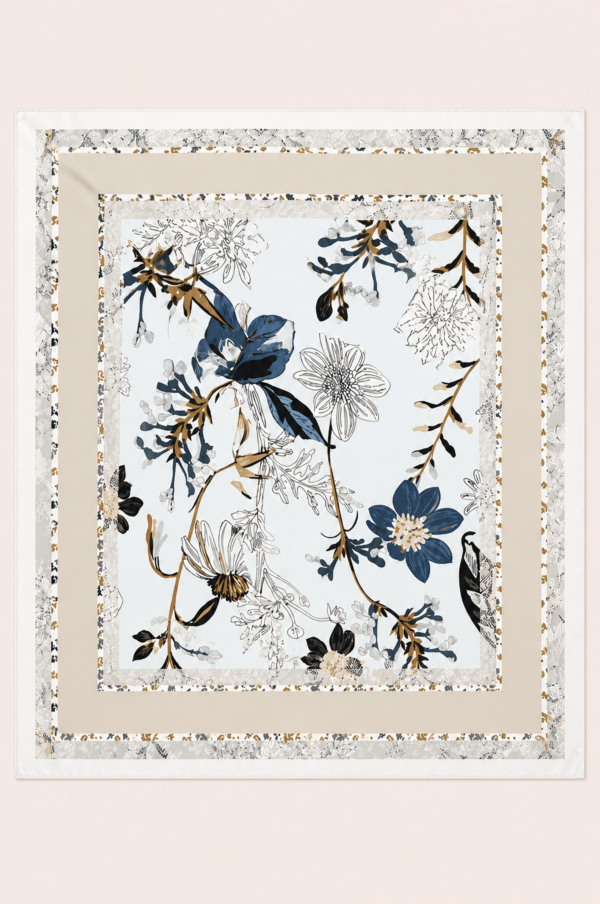 产品1-sku 冰蓝米灰 14 Momme Silk Square Scarf · 65 × 65 cm