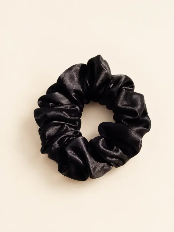Black 22 momme 4 cm mulberry silk scrunchie