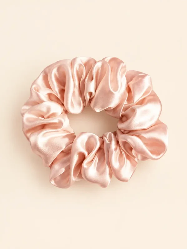 Champagne 22 momme 4 cm mulberry silk scrunchie