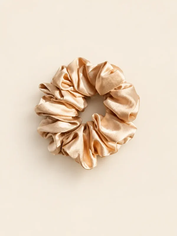 Gold 22 momme 4 cm mulberry silk scrunchie