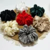 Ruched 5 cm mulberry silk scrunchie lifestyle Ruched 5 cm mulberry silk scrunchie lifestyle